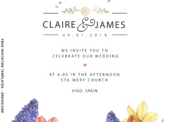 8+ Spring Blooms Lavender And Coneflower Invitation Templates