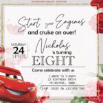 8+ The Cars Racing Through Highway Birthday Invitation Templates
