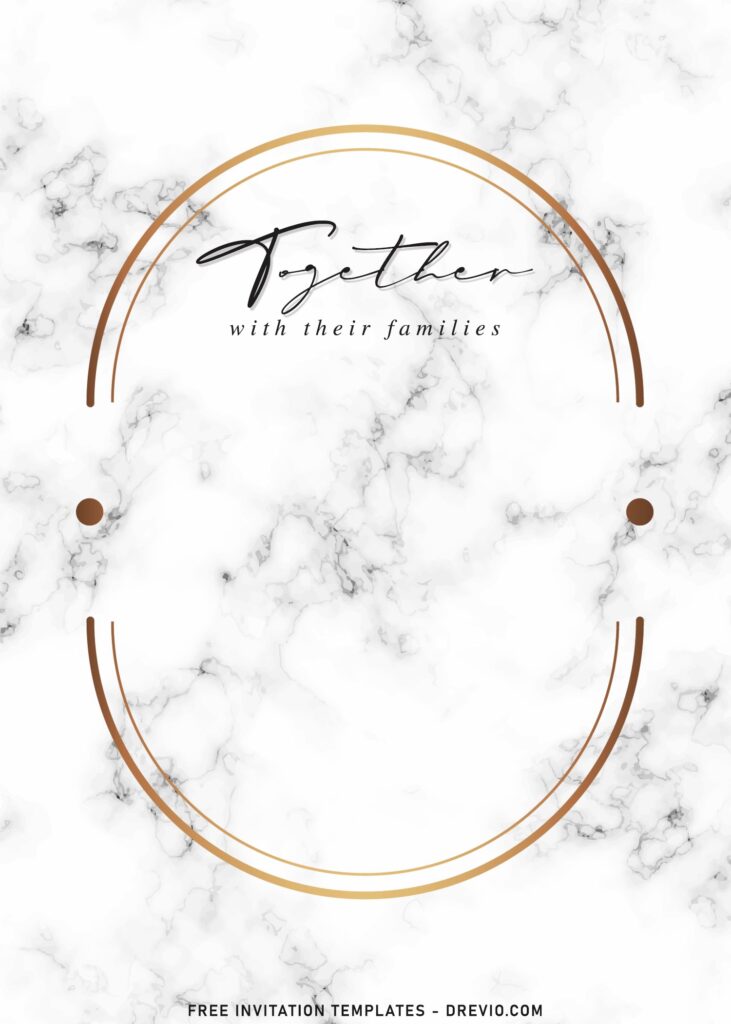 8 Watercolor Marble Wedding Invitation Templates