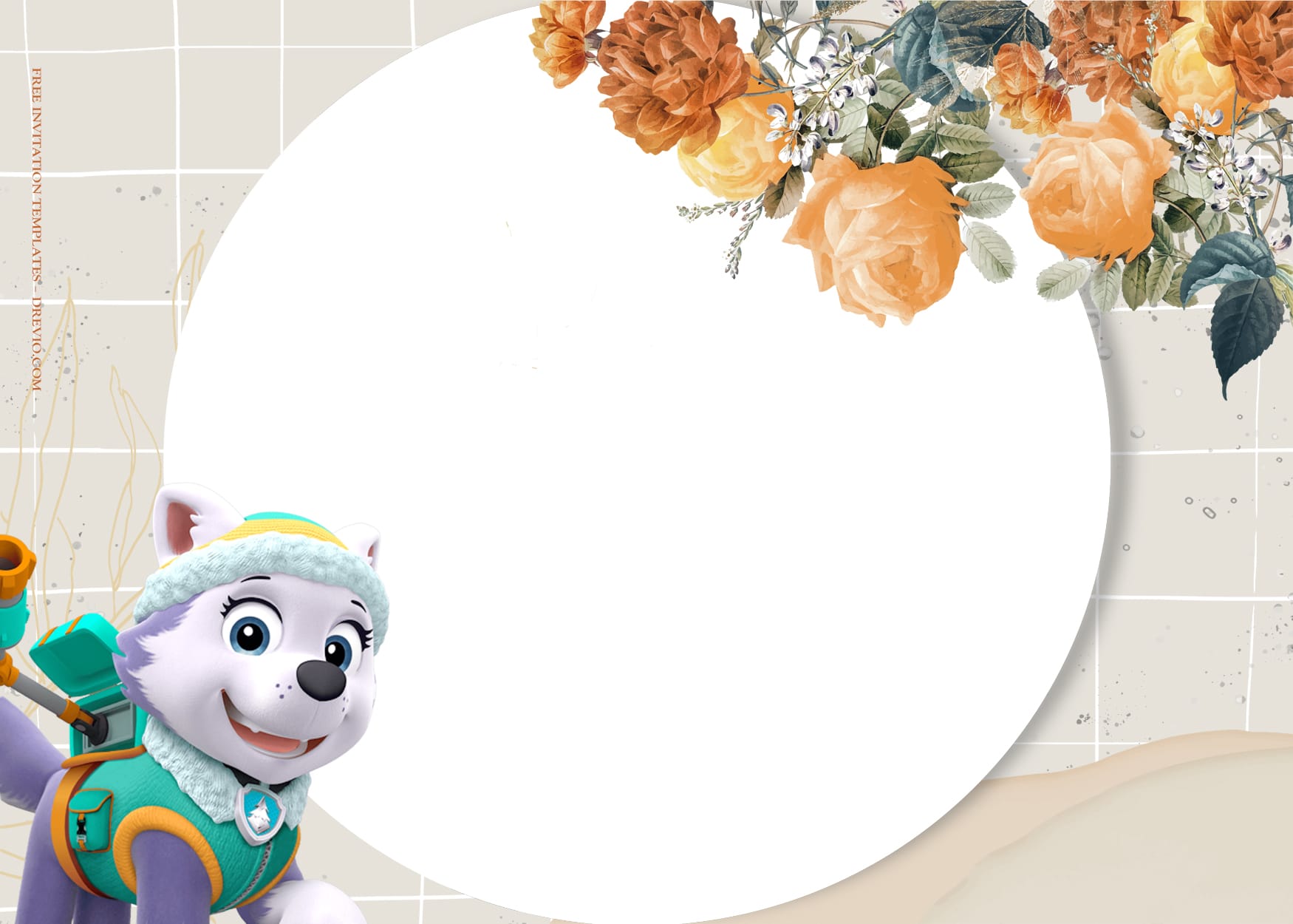 9+ Paw Patrol In Floral Action Birthday Invitation Templates Type Eight