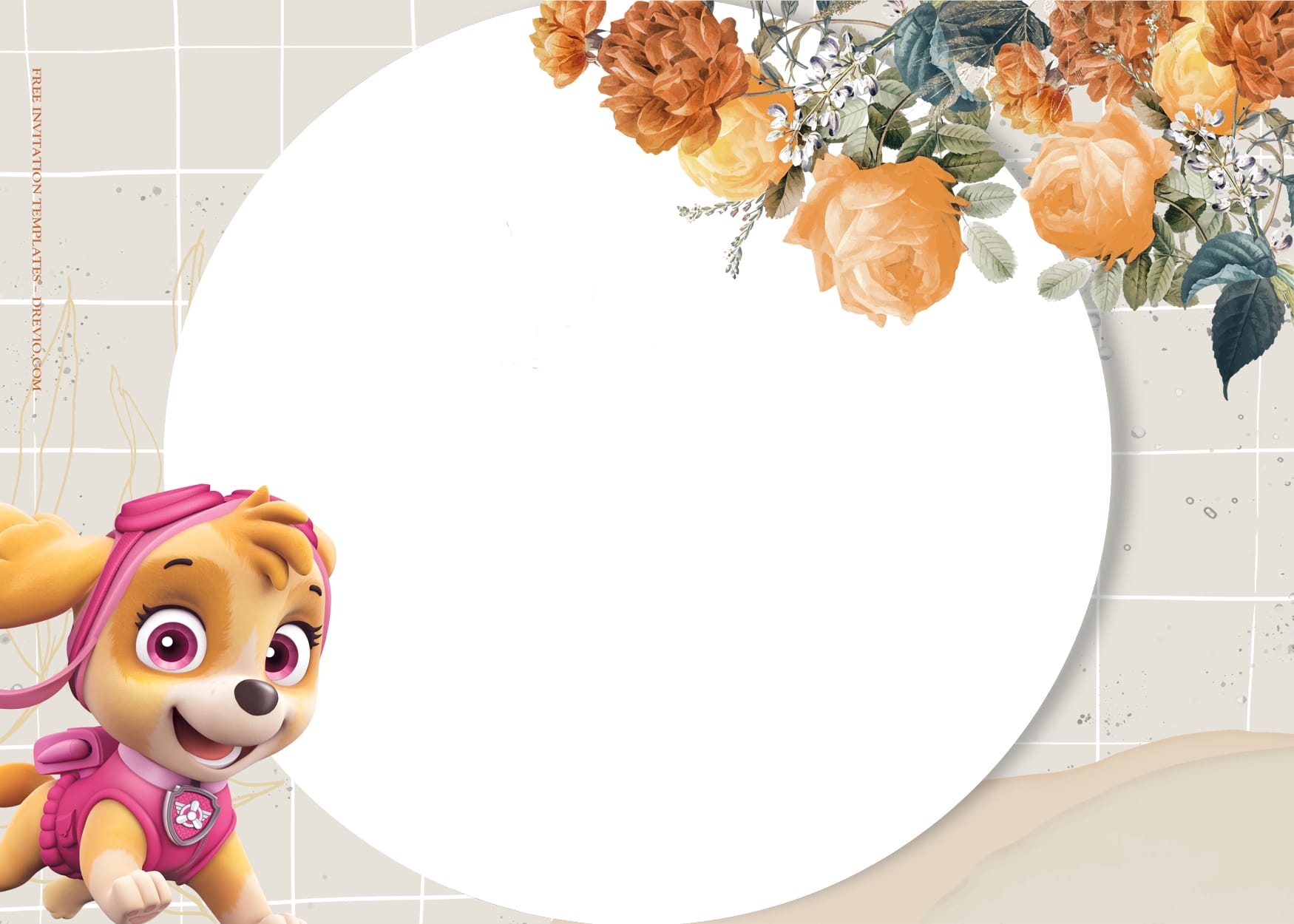 9+ Paw Patrol In Floral Action Birthday Invitation Templates Type Five