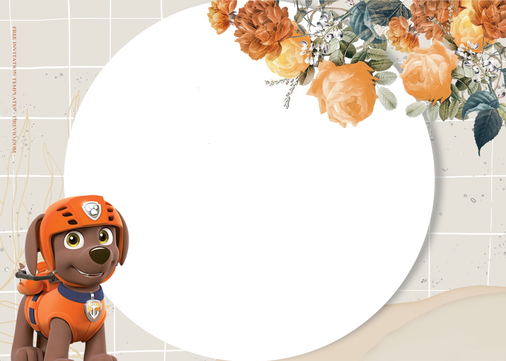 9+ Paw Patrol In Floral Action Birthday Invitation Templates Type Four