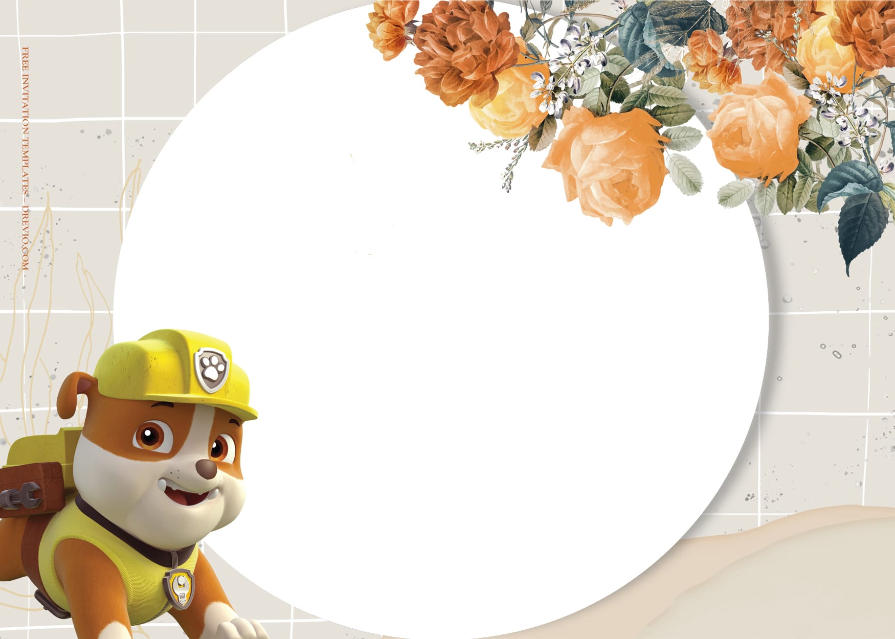 9+ Paw Patrol In Floral Action Birthday Invitation Templates Type Six