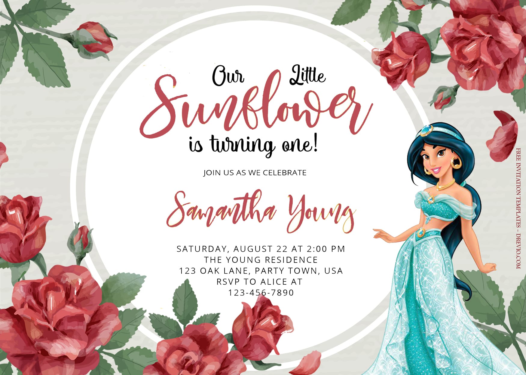 9+ Rose Garden And Princess Jasmine Birthday Invitation Templates