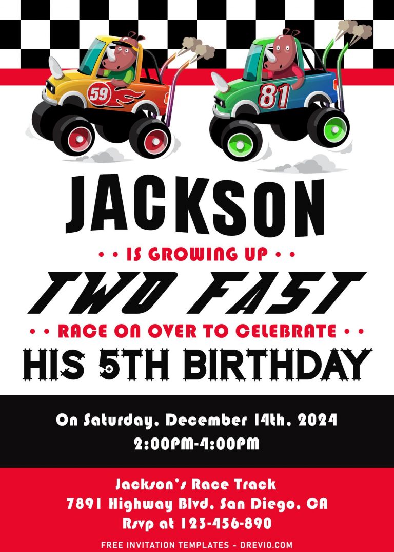 9+ Awesome Two Fast 2nd Birthday Party Invitation Templates For Boys