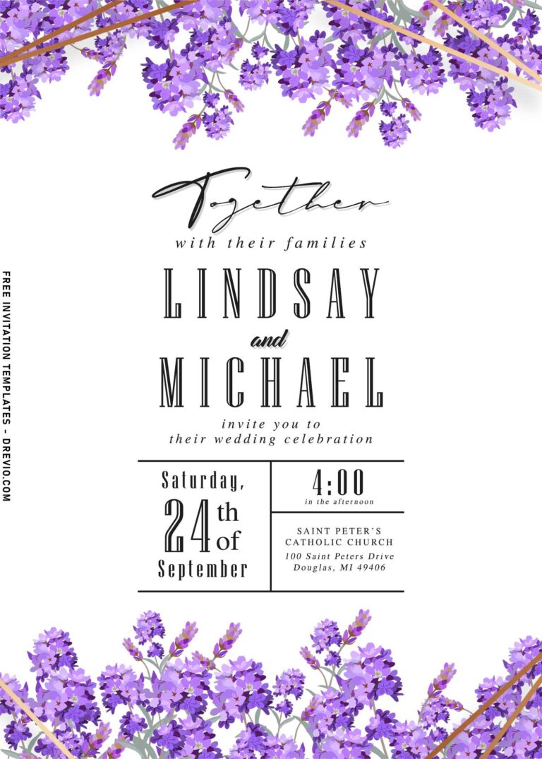 11+ Delicate Elegant Lavender Wedding Invitation Templates