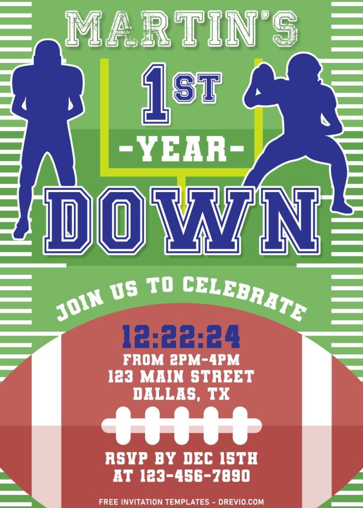 11+ Touchdown First Birthday Invitation Templates For Your Little Boy's Birthday