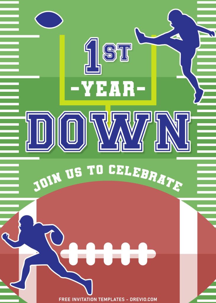 11 First Year Down NFL Boy Birthday Invitation Templates