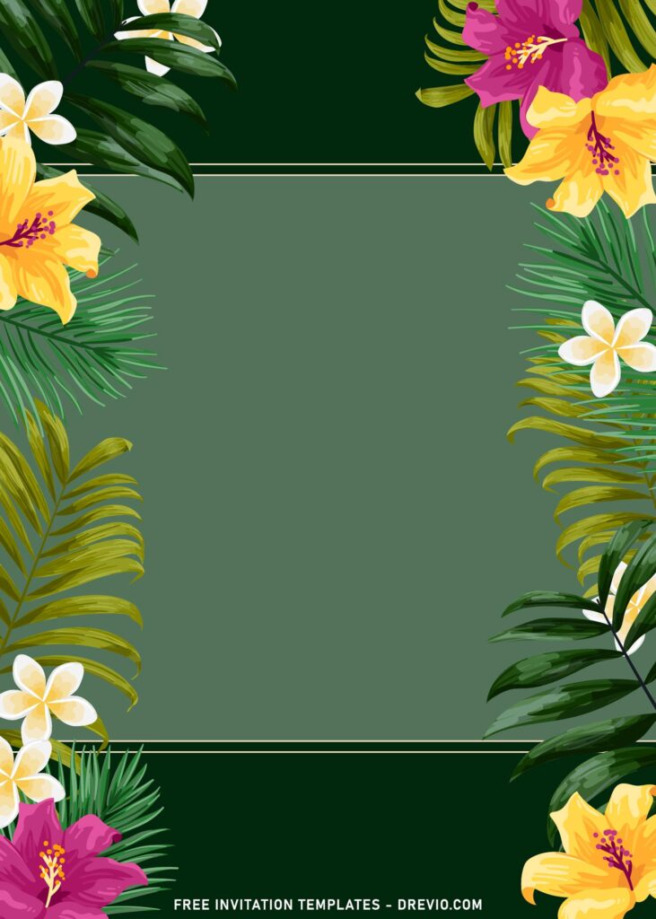 7 Modern Greenery Themed Wedding Invitation Templates