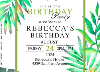 7+ Tropical Luau Greenery And Marble Birthday Invitation Templates