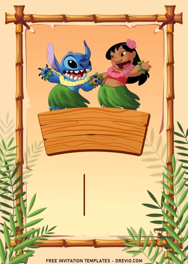 10 Cute Summer Lilo Stitch Birthday Invitation Templates
