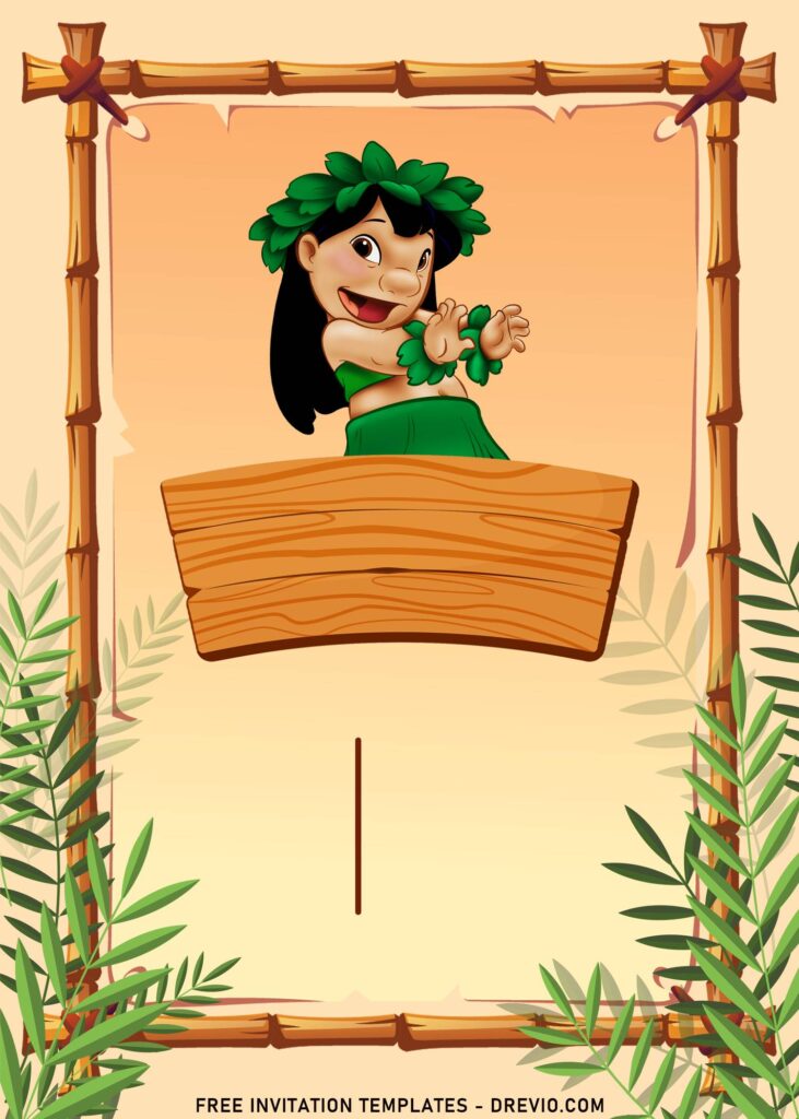 10+ Hawaiian Hula Lilo & Stitch Birthday Invitation Templates with Lilo Hula Dancing