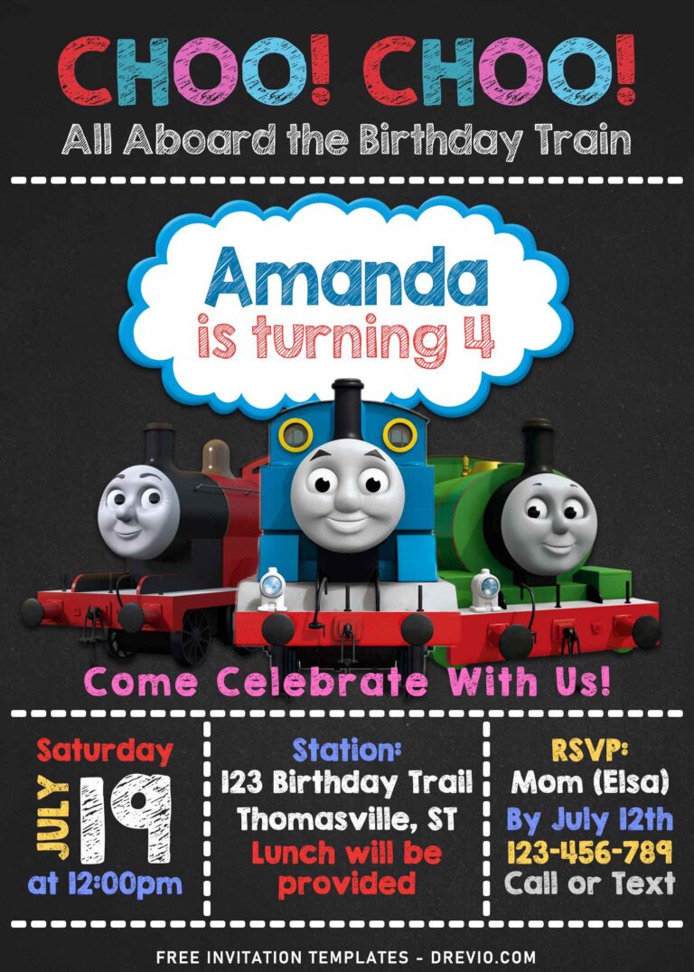 10+ Thomas The Tank Engine And Friends Birthday Invitation Templates
