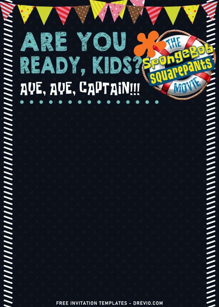 11 Adorable Chalkboard Spongebob Birthday Invitation Templates