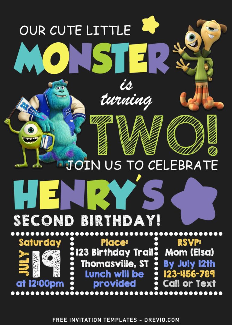 11+ Monster Inc University Birthday Invitation Templates