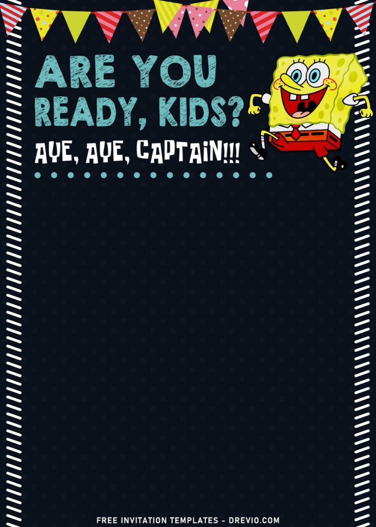 11 Personalized Chalkboard Spongebob Birthday Invitation Templates