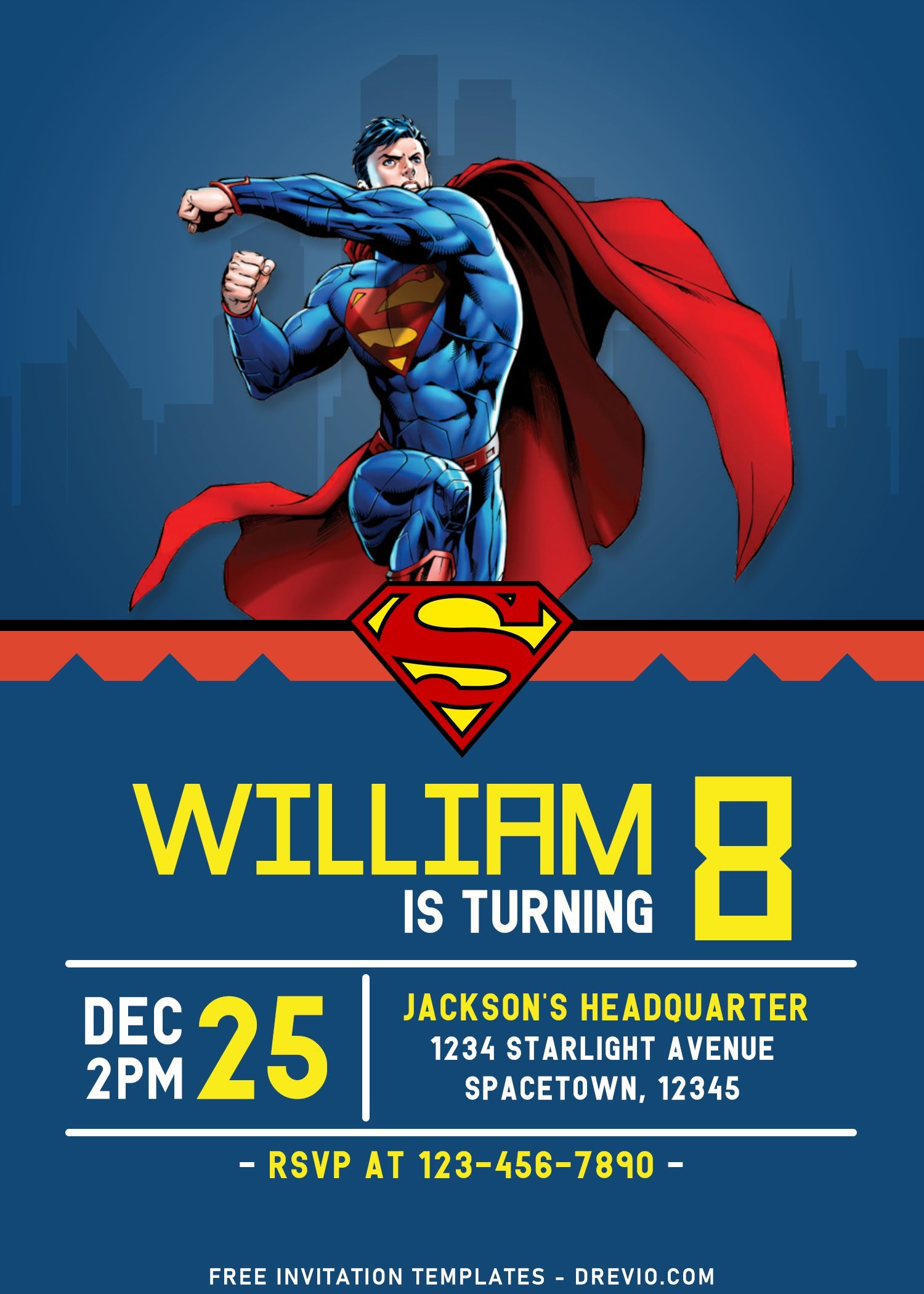11+ Justice League Superman Birthday Invitation Templates, image size:1500x2100