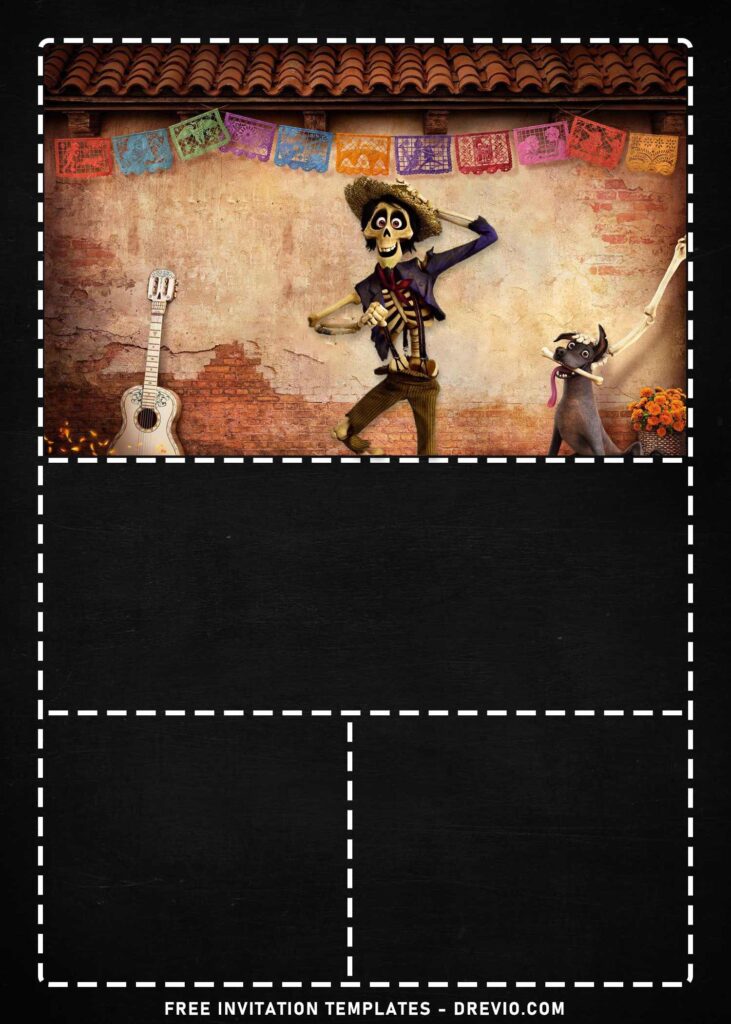 7 Adorable Chalkboard Coco Disney Themed Birthday Invitation Templates