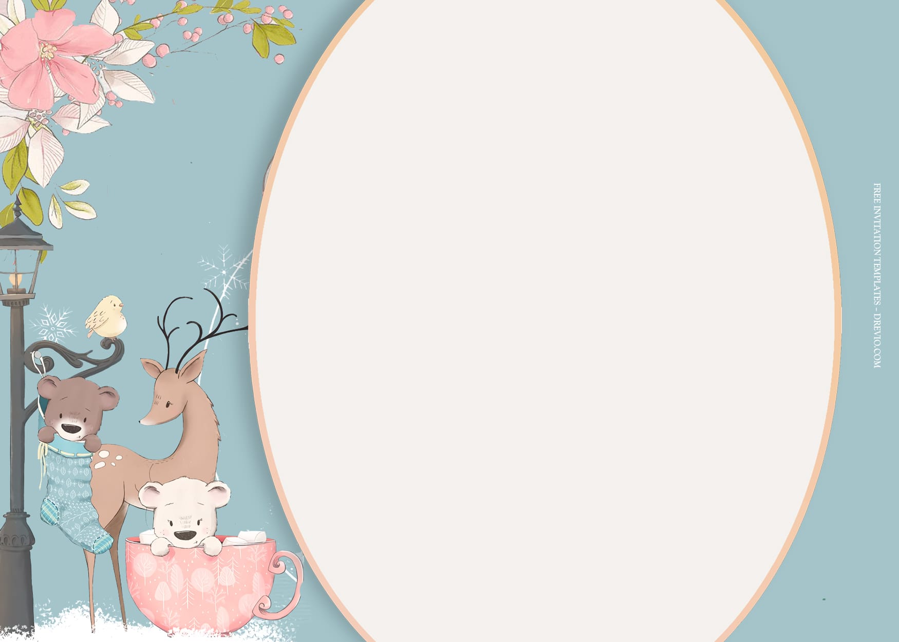 7+ Adorable Winter Watercolor Floral Wedding Invitation Templates Three