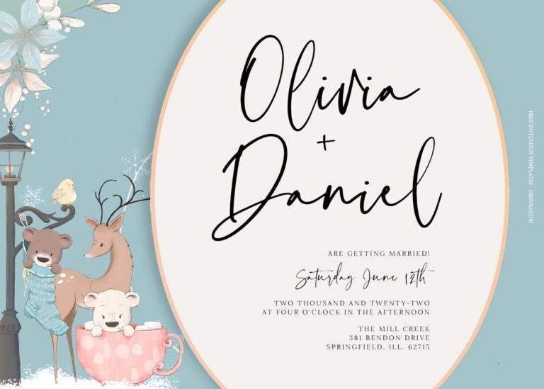 7+ Adorable Winter Watercolor Floral Wedding Invitation Templates Title