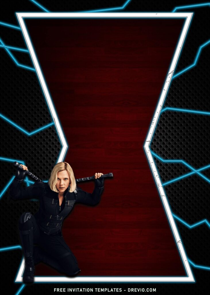 7+ Awesome Black Widow MCU Kids Birthday Invitation Templates with Scarlett Johansson