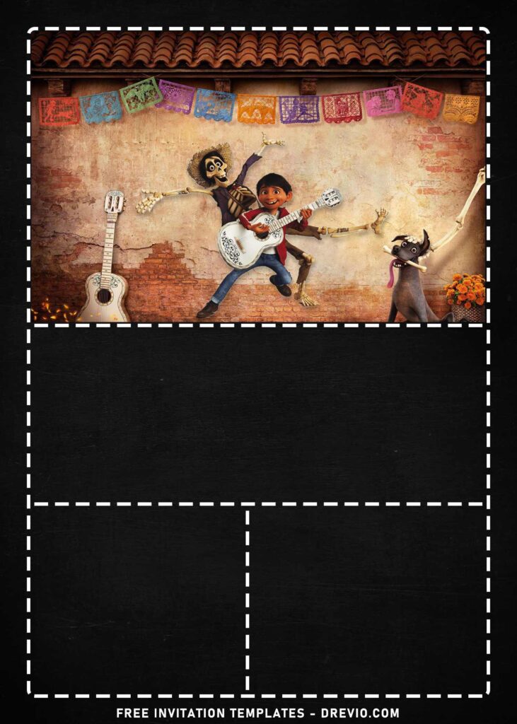 7 Best Chalkboard Coco Disney Themed Birthday Invitation Templates