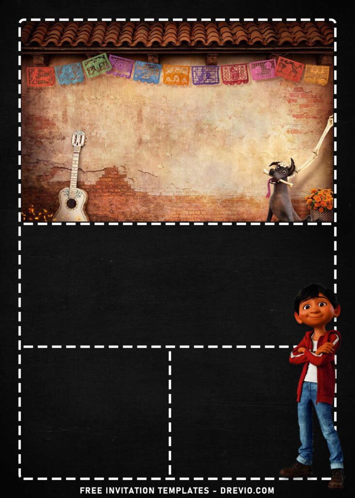 7 Custom Chalkboard Coco Disney Themed Birthday Invitation Templates