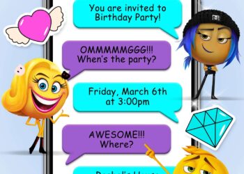 7+ Cute Emoji Movie Birthday Invitation Templates