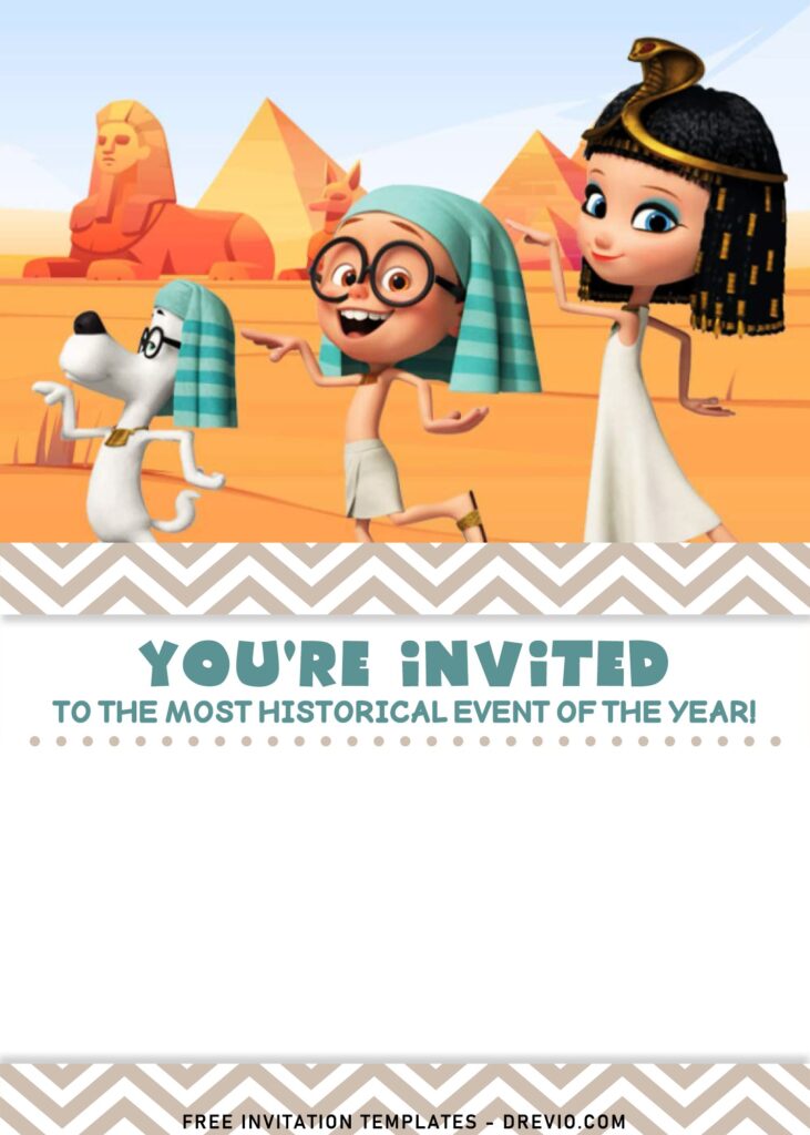 7 Mr Peabody Sherman In Egypt Birthday Invitation Templates