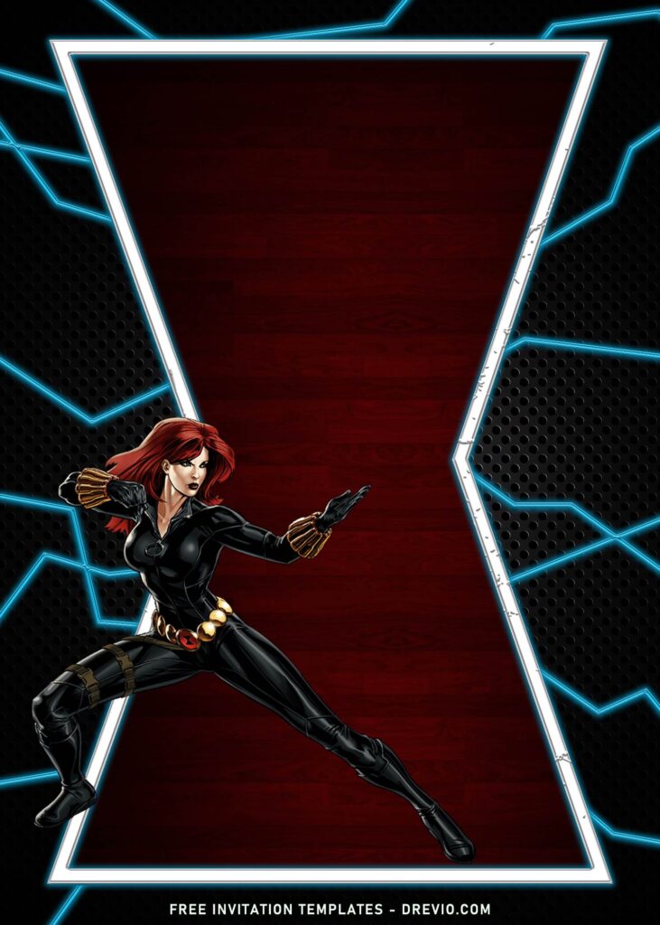 7+ Awesome Black Widow MCU Kids Birthday Invitation Templates with 