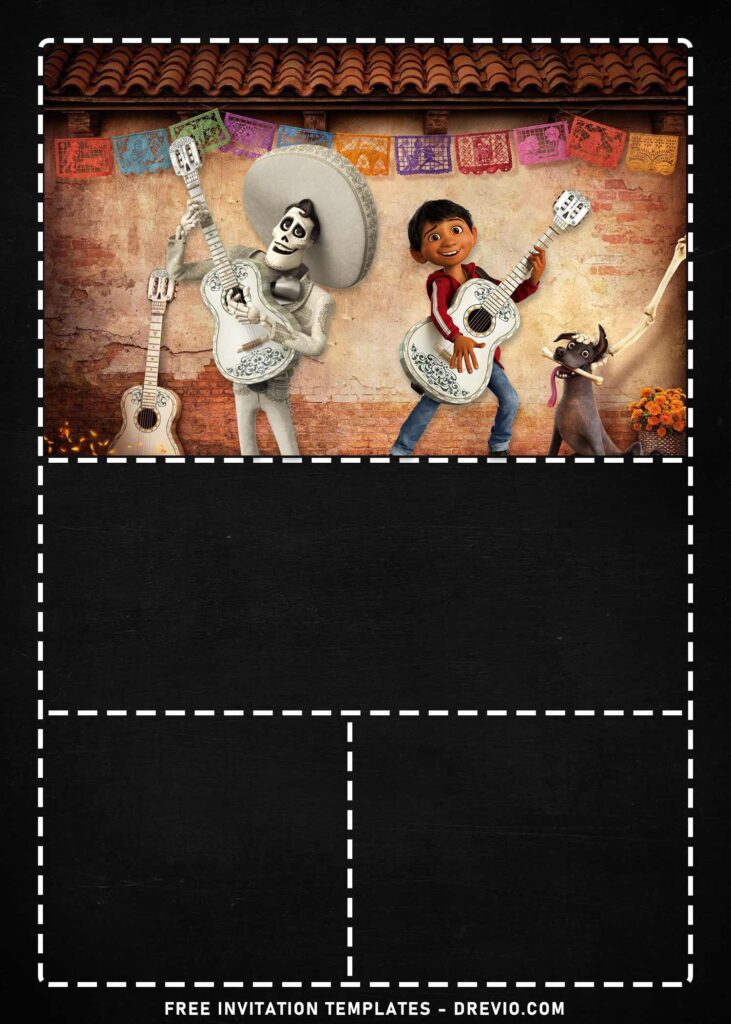 7 Personalized Chalkboard Coco Disney Themed Birthday Invitation Templates