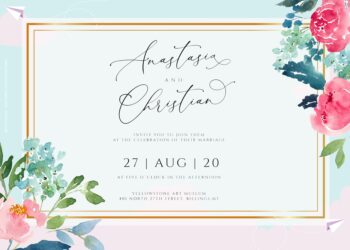 7+ Spring Peonies Dream Floral Wedding Invitation Templates Title