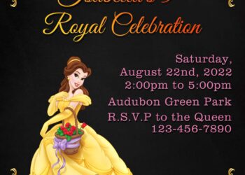 8+ Gleaming Gold Princess Belle Birthday Invitation Templates