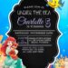 8+ Cartoon Chalkboard Ariel The Little Mermaid Birthday Invitation Templates