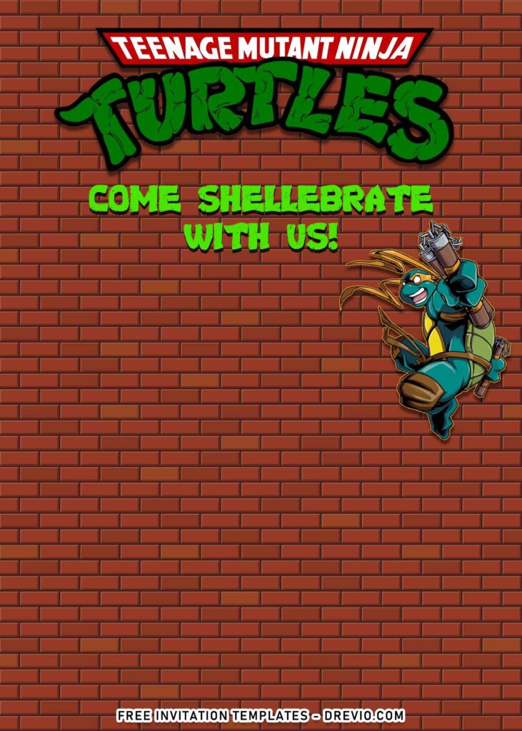 8+ Totally Awesome Teenage Mutant Ninja Turtles Invitation Templates with Donatello