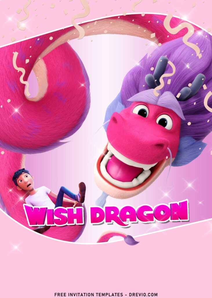 8 Cute Wish Dragon Birthday Invitation Templates
