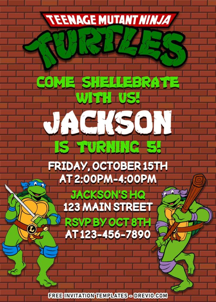 8+ Totally Awesome Teenage Mutant Ninja Turtles Invitation Templates