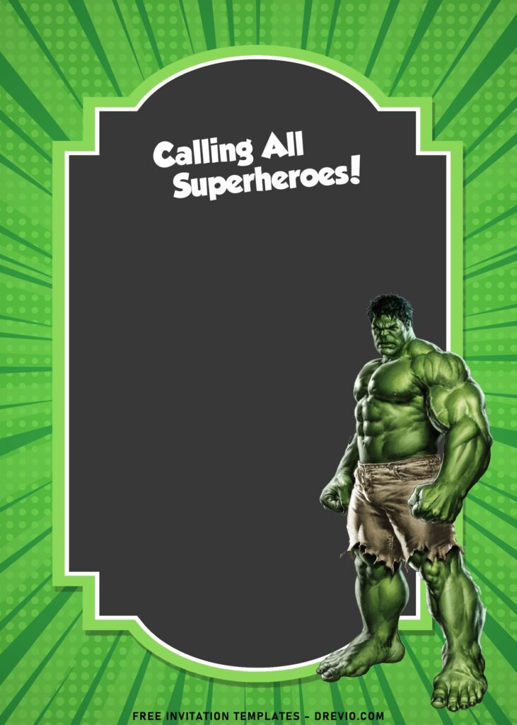 9 Awesome Hulk Birthday Invitation Templates