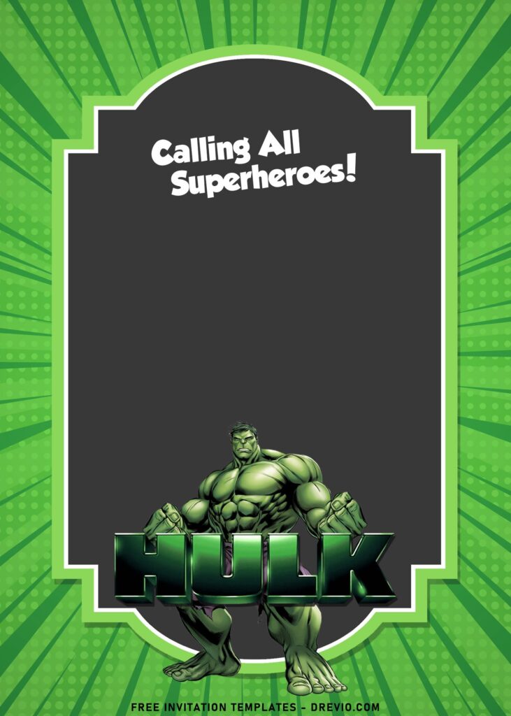 9 Awesome Hulk Birthday Invitation Templates For All Ages