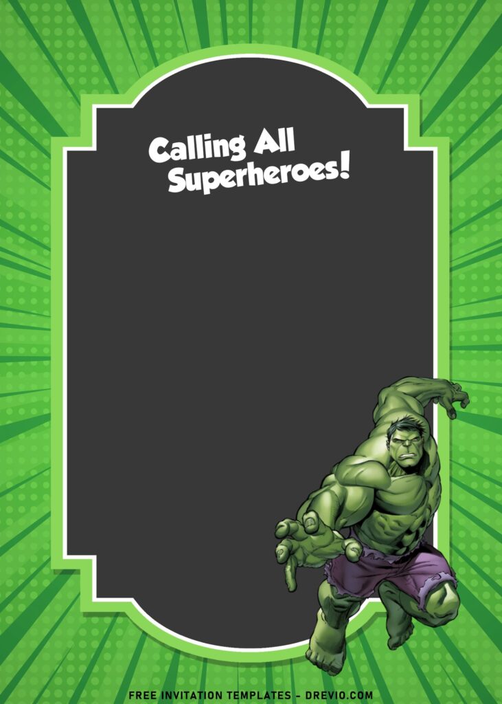 9 Awesome Hulk Boys Birthday Invitation Templates