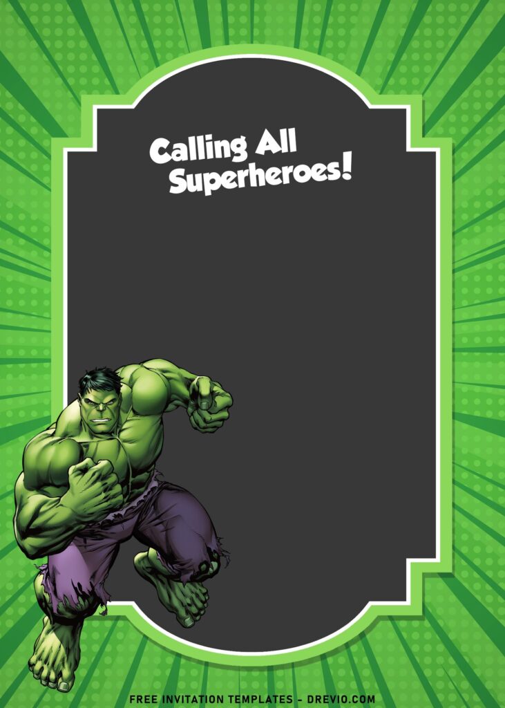 9 Awesome Hulk Kids Birthday Invitation Templates