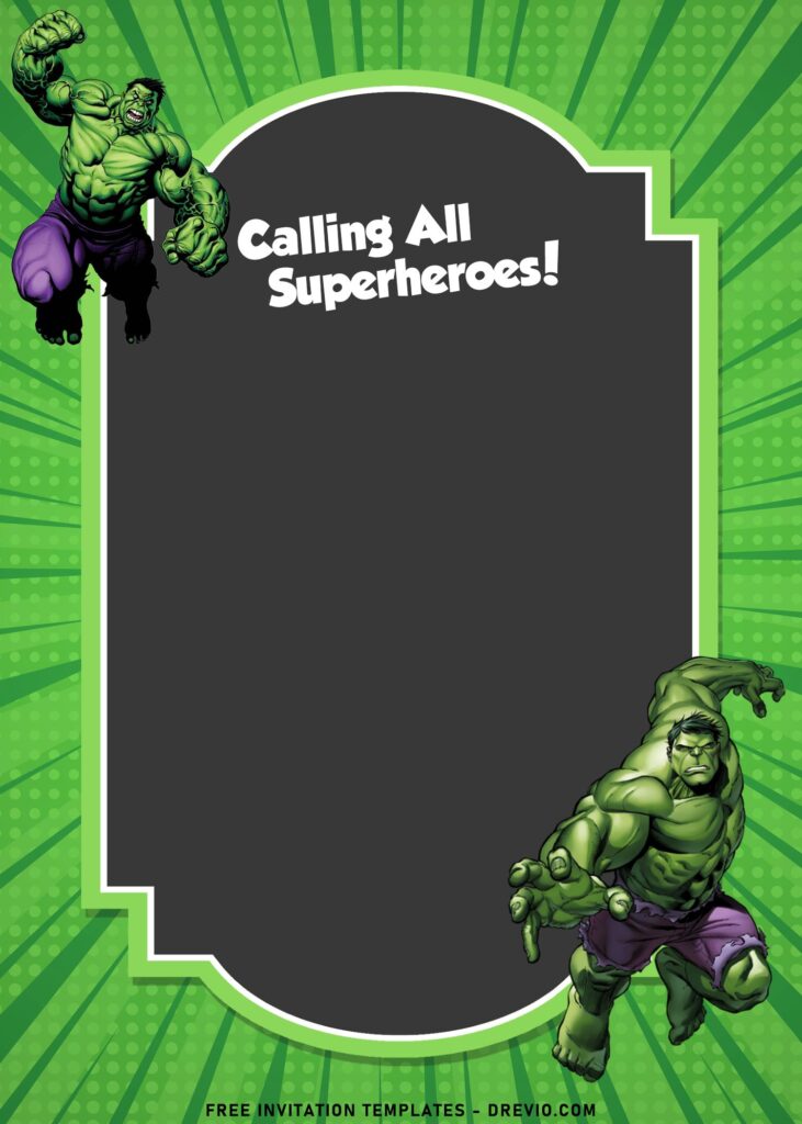 9 Awesome Incredible Hulk Birthday Invitation Templates