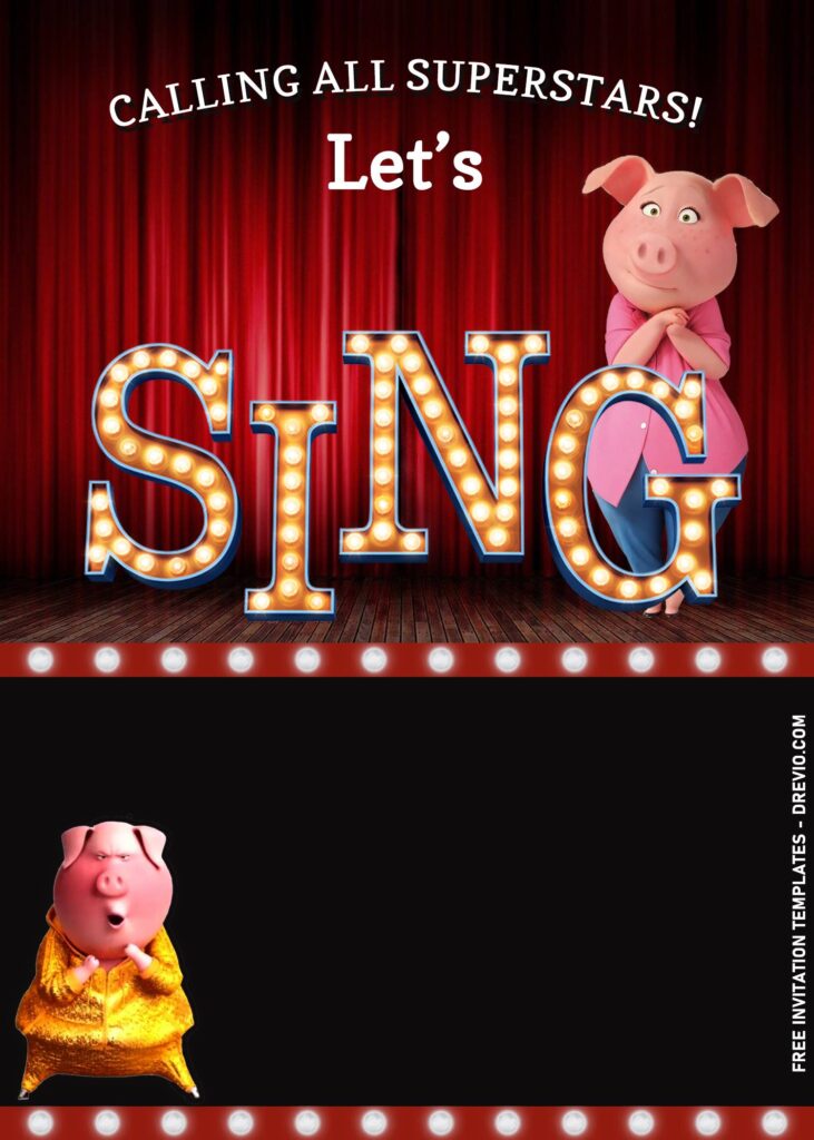 9+ Cartoon Musical Sing 2 Movie Birthday Invitation Templates with Rosita