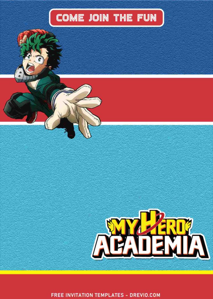 9+ Epic My Hero Academia Birthday Invitation Templates For Anime Lover with Eijiro Kirishima