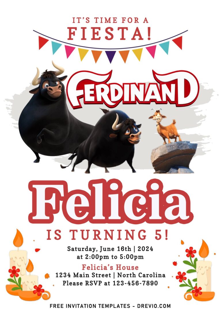 9+ The Bubbly El Toro Ferdinand Movie Birthday Invitation Templates