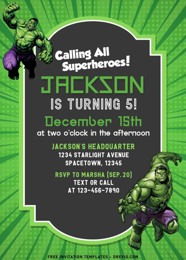 9+ Enraged Hulk Personalized Boys Birthday Invitation Templates