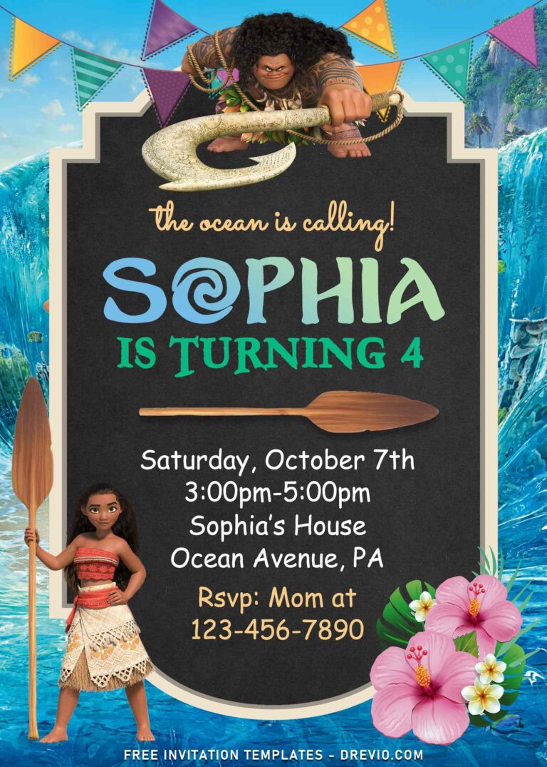 9+ Moana Birthday Invitation Templates Great For Kids Summer Party