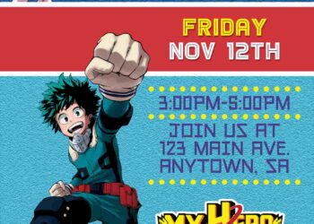 9+ Epic My Hero Academia Birthday Invitation Templates For Anime Lover