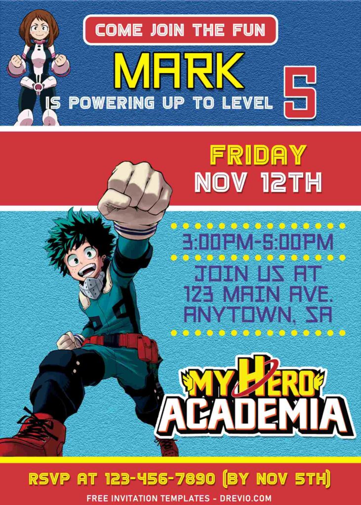 9+ Epic My Hero Academia Birthday Invitation Templates For Anime Lover