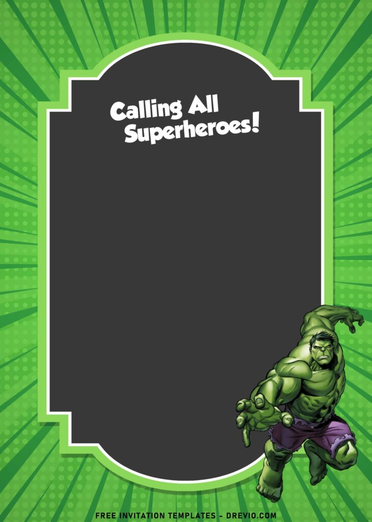 9 Super Cool Incredible Hulk Birthday Invitation Templates